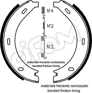 CIFAM Комплект тормозных колодок, стояночная тормозная с 153-236K