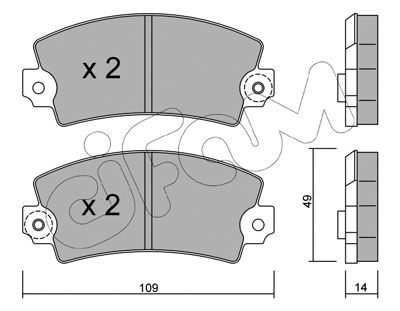 CIFAM Комплект тормозных колодок, дисковый тормоз 822-005-1