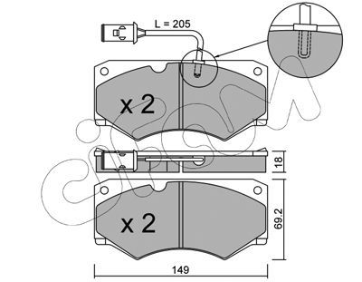 CIFAM Комплект тормозных колодок, дисковый тормоз 822-014-3
