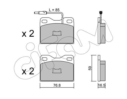 CIFAM Комплект тормозных колодок, дисковый тормоз 822-015-5