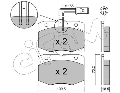 CIFAM Комплект тормозных колодок, дисковый тормоз 822-051-0