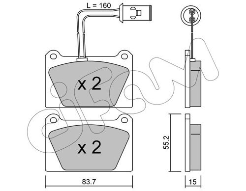 CIFAM Комплект тормозных колодок, дисковый тормоз 822-052-1