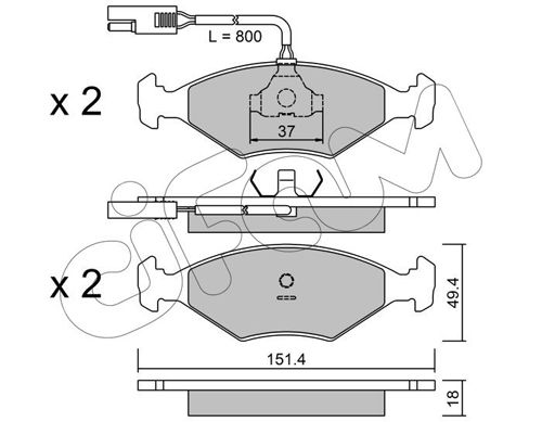 CIFAM Комплект тормозных колодок, дисковый тормоз 822-057-0