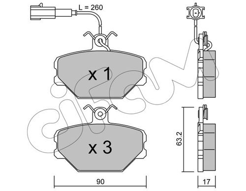 CIFAM Комплект тормозных колодок, дисковый тормоз 822-059-0