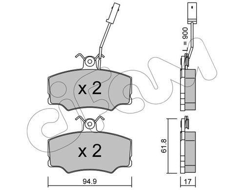 CIFAM Комплект тормозных колодок, дисковый тормоз 822-076-0