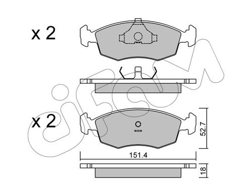 CIFAM Комплект тормозных колодок, дисковый тормоз 822-094-2