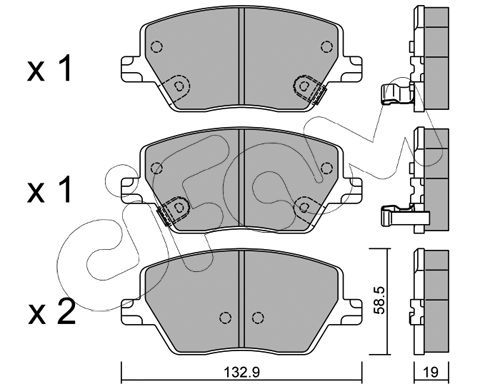 CIFAM Комплект тормозных колодок, дисковый тормоз 822-1103-0
