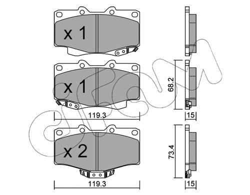 CIFAM Комплект тормозных колодок, дисковый тормоз 822-129-0