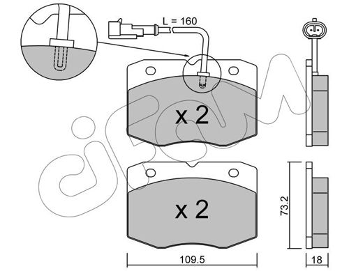 CIFAM Комплект тормозных колодок, дисковый тормоз 822-139-1
