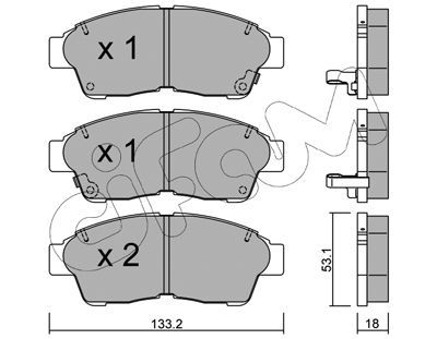 CIFAM Комплект тормозных колодок, дисковый тормоз 822-149-0