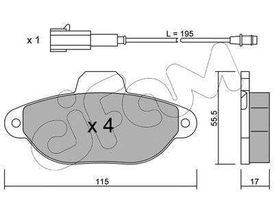 CIFAM Комплект тормозных колодок, дисковый тормоз 822-159-2