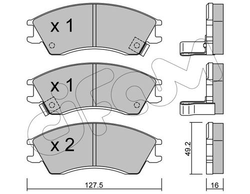 CIFAM Комплект тормозных колодок, дисковый тормоз 822-160-0