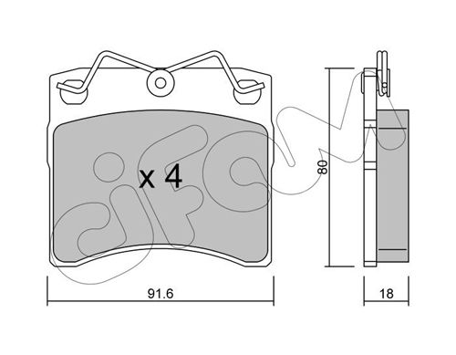 CIFAM Комплект тормозных колодок, дисковый тормоз 822-163-0