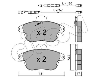 CIFAM Комплект тормозных колодок, дисковый тормоз 822-184-1