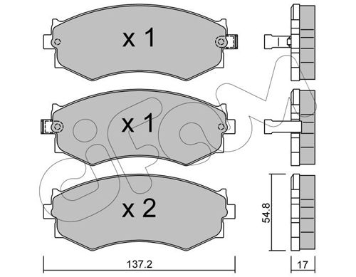 CIFAM Комплект тормозных колодок, дисковый тормоз 822-190-1