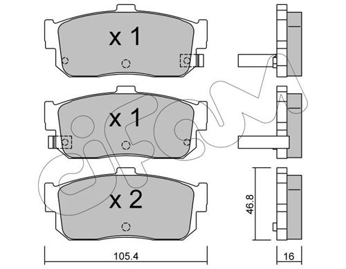 CIFAM Комплект тормозных колодок, дисковый тормоз 822-193-1