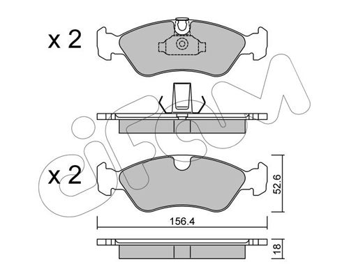 CIFAM Комплект тормозных колодок, дисковый тормоз 822-208-0