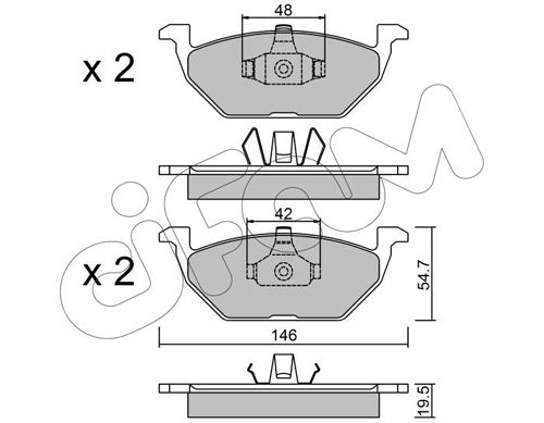 CIFAM Комплект тормозных колодок, дисковый тормоз 822-211-1