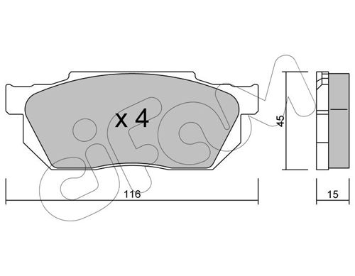 CIFAM Комплект тормозных колодок, дисковый тормоз 822-247-0