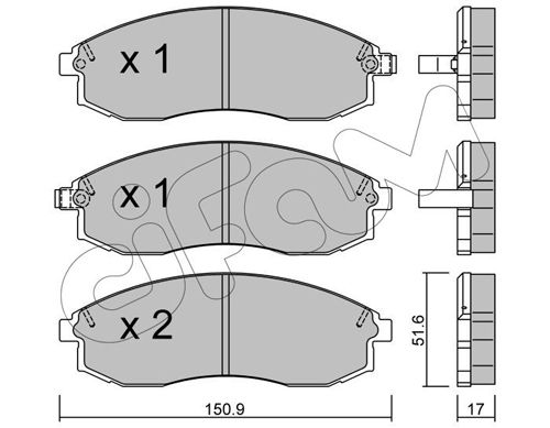 CIFAM Комплект тормозных колодок, дисковый тормоз 822-306-0