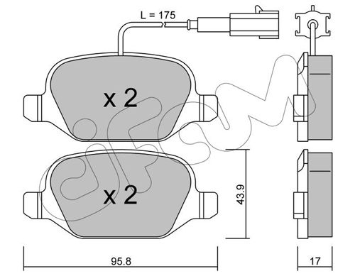 CIFAM Комплект тормозных колодок, дисковый тормоз 822-323-2