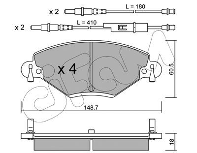 CIFAM Комплект тормозных колодок, дисковый тормоз 822-331-0