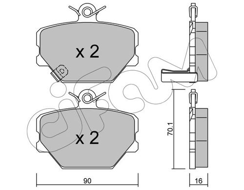 CIFAM Комплект тормозных колодок, дисковый тормоз 822-341-0