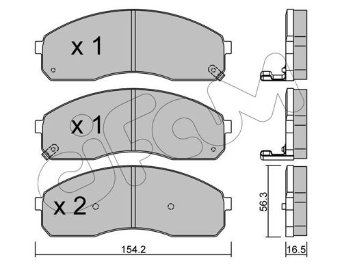 CIFAM Комплект тормозных колодок, дисковый тормоз 822-374-0