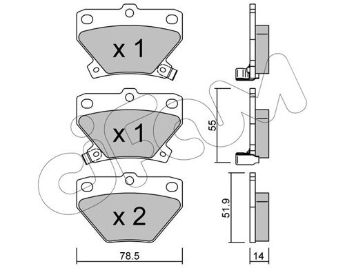 CIFAM Комплект тормозных колодок, дисковый тормоз 822-424-0