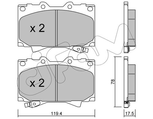 CIFAM Комплект тормозных колодок, дисковый тормоз 822-452-0