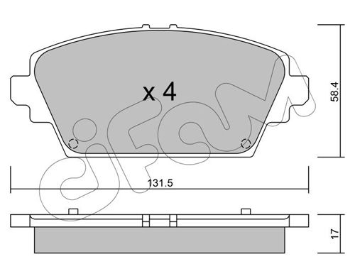CIFAM Комплект тормозных колодок, дисковый тормоз 822-464-0