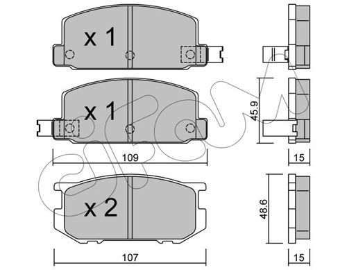 CIFAM Комплект тормозных колодок, дисковый тормоз 822-498-0