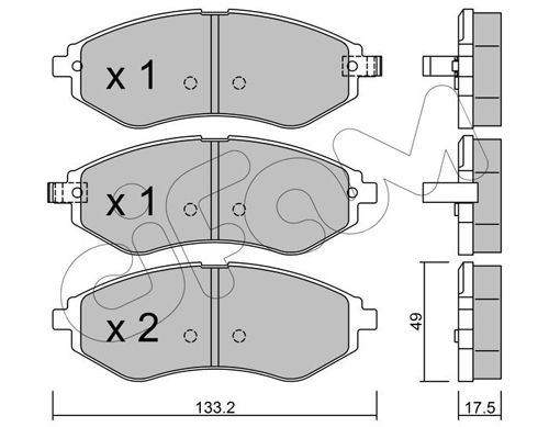 CIFAM Комплект тормозных колодок, дисковый тормоз 822-508-1