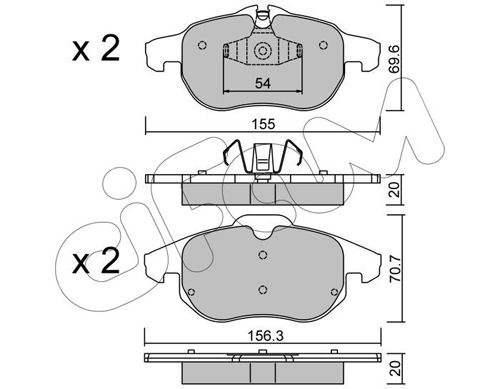 CIFAM Комплект тормозных колодок, дисковый тормоз 822-540-4
