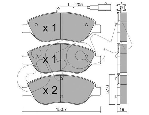 CIFAM Комплект тормозных колодок, дисковый тормоз 822-577-0