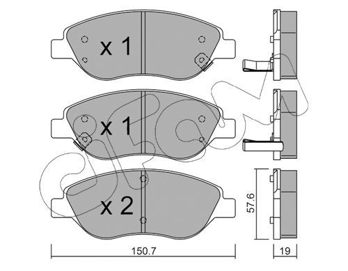 CIFAM Комплект тормозных колодок, дисковый тормоз 822-577-2