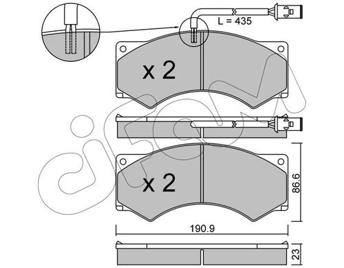 CIFAM Комплект тормозных колодок, дисковый тормоз 822-579-1