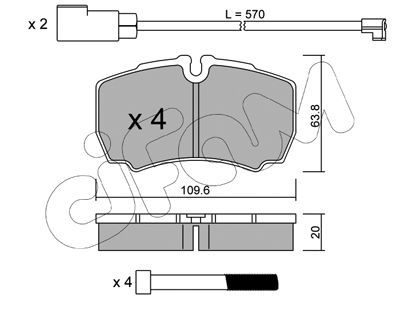 CIFAM Комплект тормозных колодок, дисковый тормоз 822-604-2K