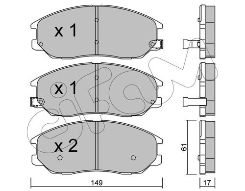 CIFAM Комплект тормозных колодок, дисковый тормоз 822-633-0