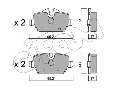 CIFAM Комплект тормозных колодок, дисковый тормоз 822-641-0