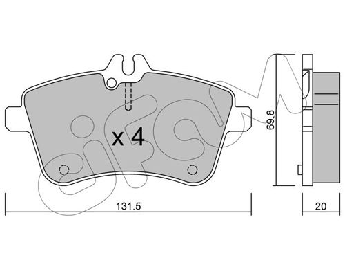 CIFAM Комплект тормозных колодок, дисковый тормоз 822-647-0
