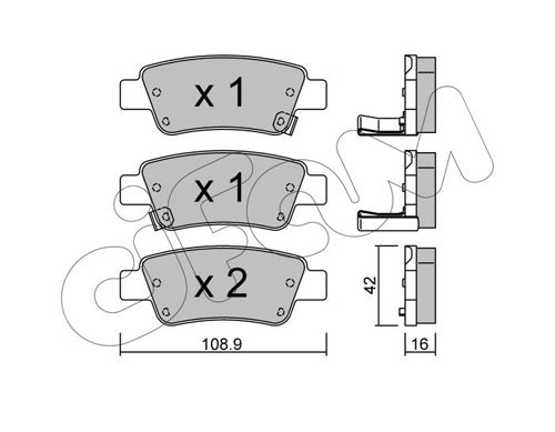 CIFAM Комплект тормозных колодок, дисковый тормоз 822-790-0