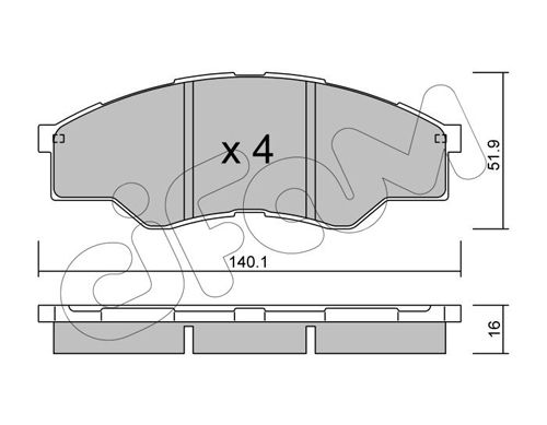 CIFAM Комплект тормозных колодок, дисковый тормоз 822-797-0