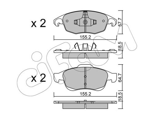CIFAM Комплект тормозных колодок, дисковый тормоз 822-800-0