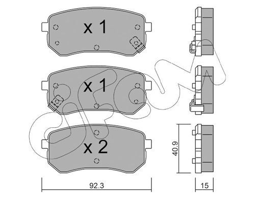 CIFAM Комплект тормозных колодок, дисковый тормоз 822-815-0