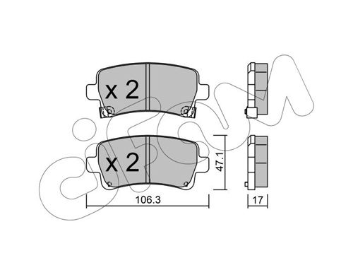 CIFAM Комплект тормозных колодок, дисковый тормоз 822-844-0