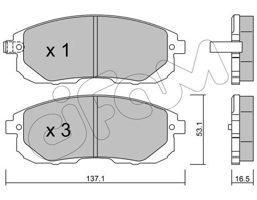 CIFAM Комплект тормозных колодок, дисковый тормоз 822-876-0
