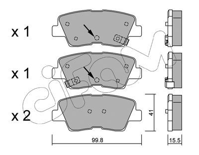 CIFAM Комплект тормозных колодок, дисковый тормоз 822-886-1