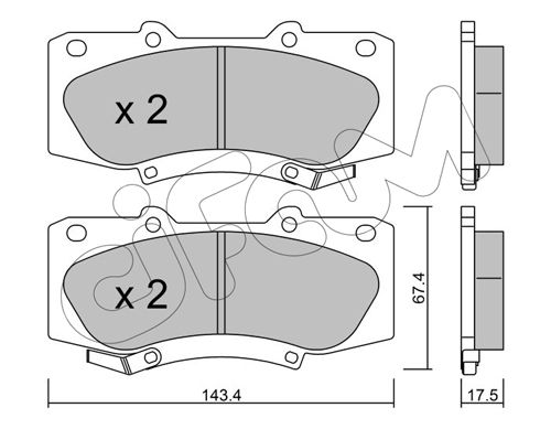 CIFAM Комплект тормозных колодок, дисковый тормоз 822-937-0
