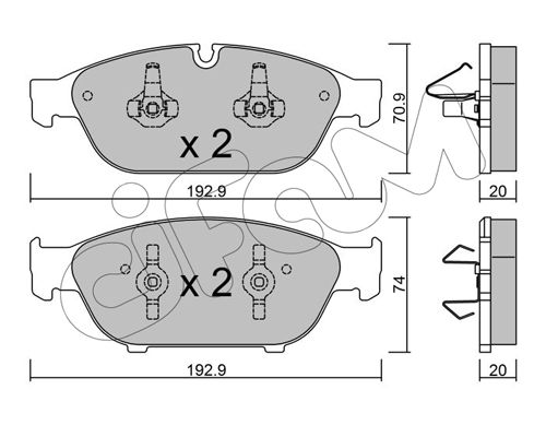 CIFAM Комплект тормозных колодок, дисковый тормоз 822-953-0